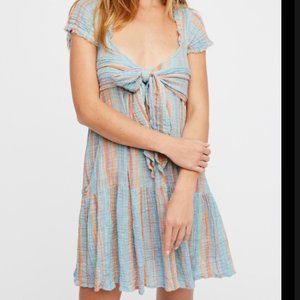 Free People blue wrap dress size M